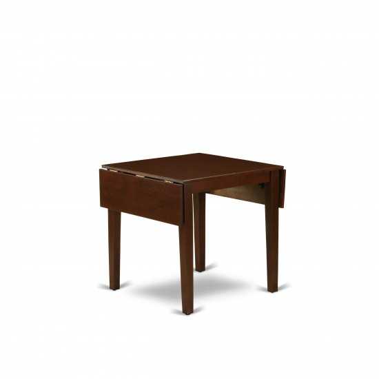 3Pc Kitchen Dining Set, Drop Leaves Kitchen Table, 2 Chairs, Light Tan Chairs Seat, Rubber Wood Legs, Mahogany