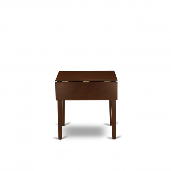 3Pc Kitchen Dining Set, Drop Leaves Kitchen Table, 2 Chairs, Light Tan Chairs Seat, Rubber Wood Legs, Mahogany