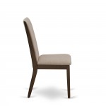 3Pc Kitchen Dining Set, Drop Leaves Kitchen Table, 2 Chairs, Light Tan Chairs Seat, Rubber Wood Legs, Mahogany