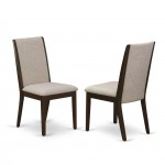 5Pc Kitchen Set4 Upholstered Dining Chairs, Wood Table Hardwood Frame -High Back & Mahogany Finish