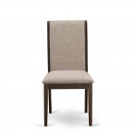 5Pc Kitchen Set4 Upholstered Dining Chairs, Wood Table Hardwood Frame -High Back & Mahogany Finish