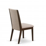 5Pc Kitchen Set4 Upholstered Dining Chairs, Wood Table Hardwood Frame -High Back & Mahogany Finish