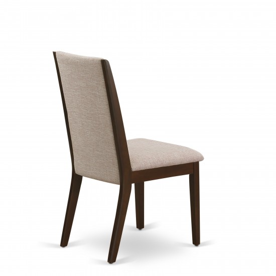 5Pc Kitchen Set4 Upholstered Dining Chairs, Wood Table Hardwood Frame -High Back & Mahogany Finish