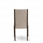 5Pc Kitchen Set4 Upholstered Dining Chairs, Wood Table Hardwood Frame -High Back & Mahogany Finish