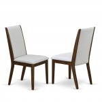 3Pc Round Dining Set, Living Table, 2 Chairs, Grey Upholstered Chairs Seat, Rubber Wood Legs, Natural