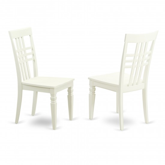 5 Pc Set With A Round Dinette Table And 4 Wood Dinette Chairs In Linen White