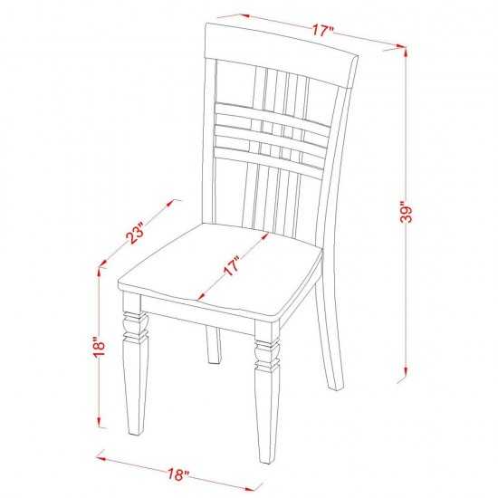 5 Pc Set With A Round Dinette Table And 4 Wood Dinette Chairs In Linen White