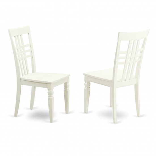 5Pc Wood Dining Set 4 Chairs, Slatted Back, Butterfly Leaf Seat, Table, Linen White
