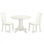 3 Pckitchen Table Set With A Dining Table And 2 Dining Chairs In Linen White