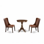 3-Pc Dining Room Table Set 2 Kitchen Chairs And 1 Kitchen Table (Mahogany)